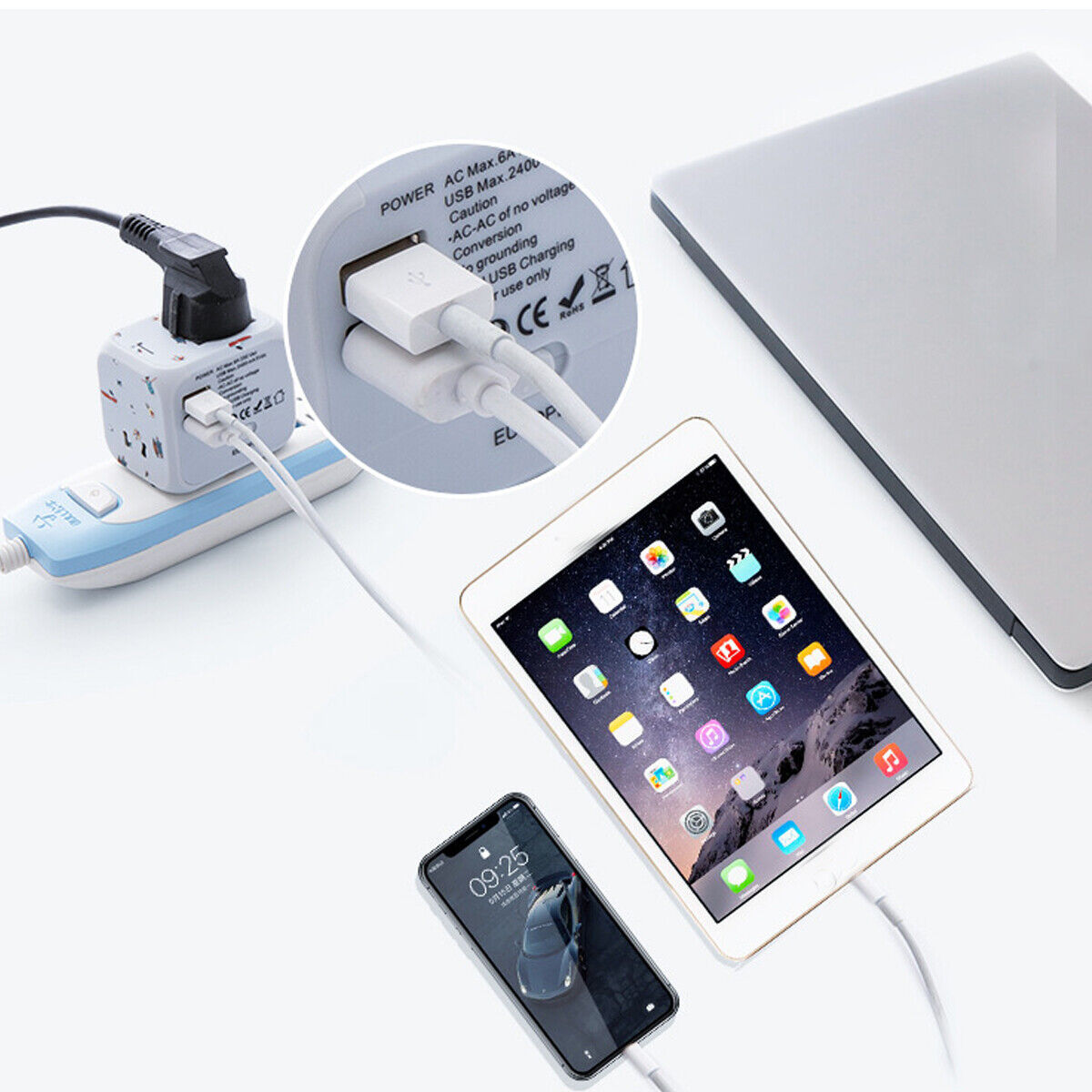 Travel Adapter Multi Plug Charger