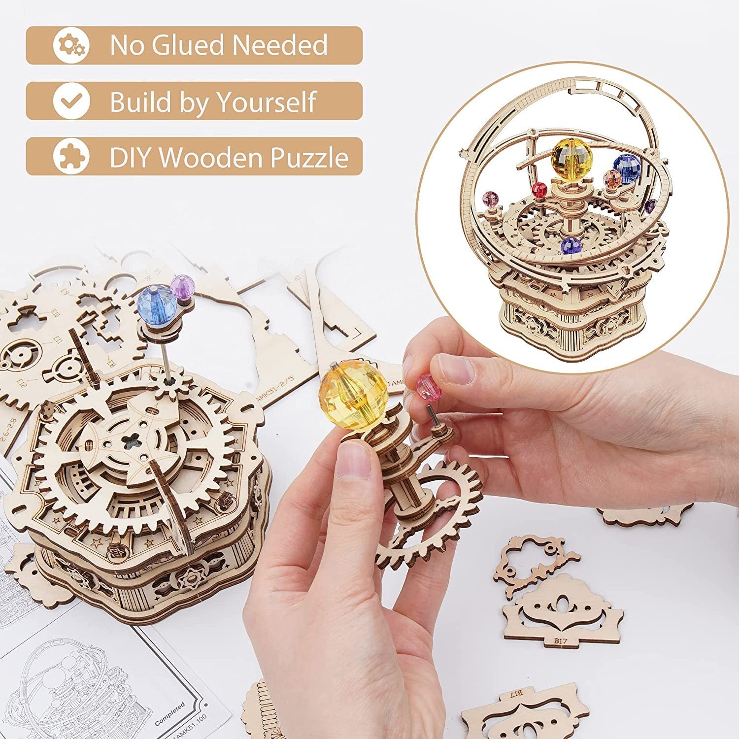 Mechanical Music Box 3D Wooden Puzzle