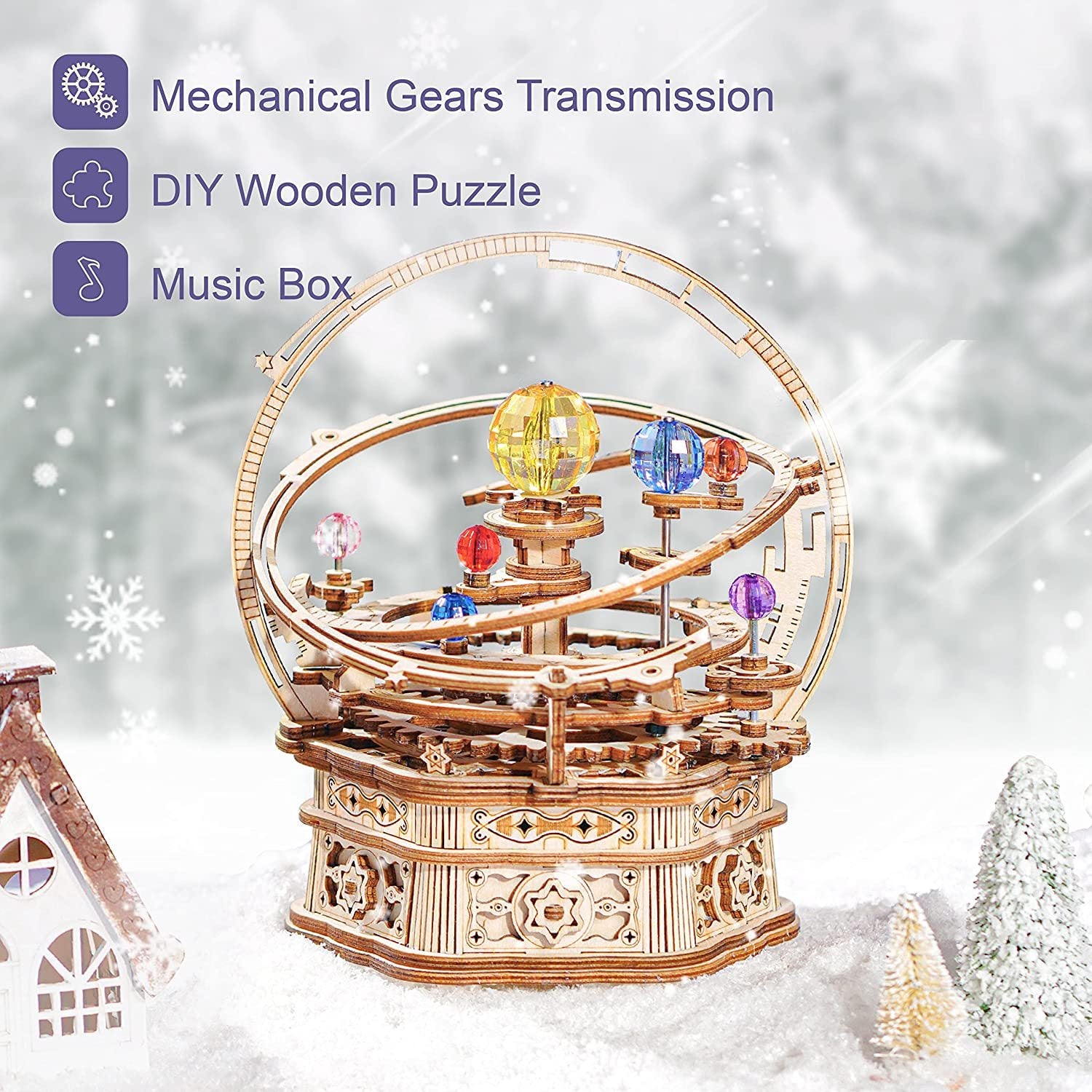 Mechanical Music Box 3D Wooden Puzzle