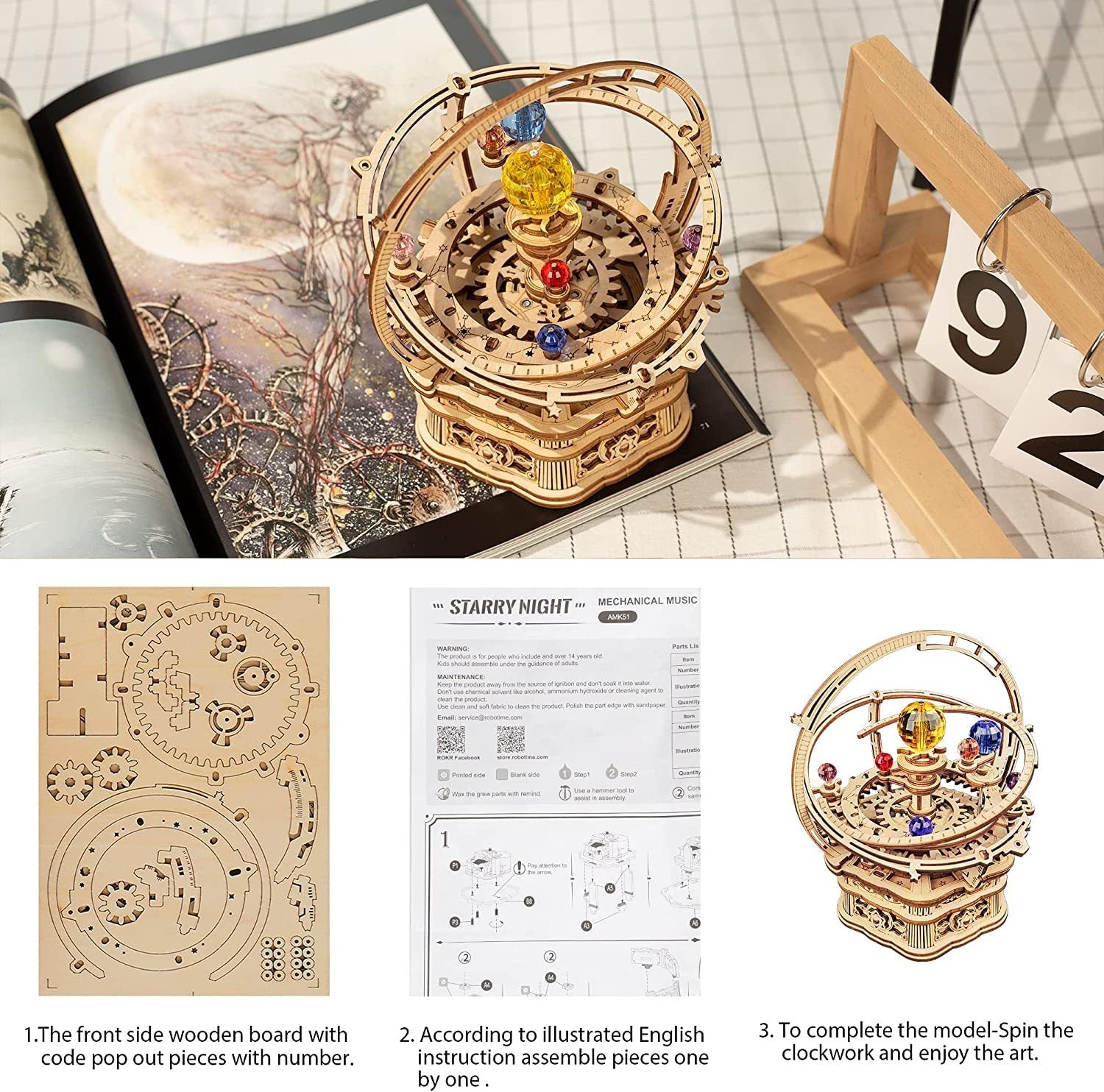 Mechanical Music Box 3D Wooden Puzzle