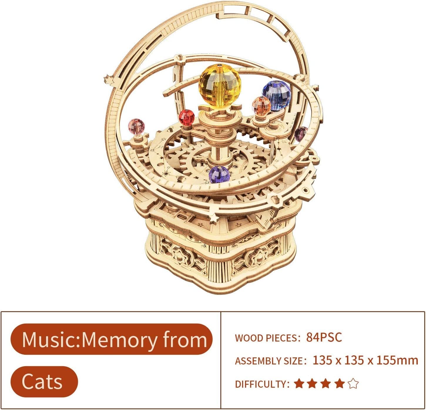 Mechanical Music Box 3D Wooden Puzzle