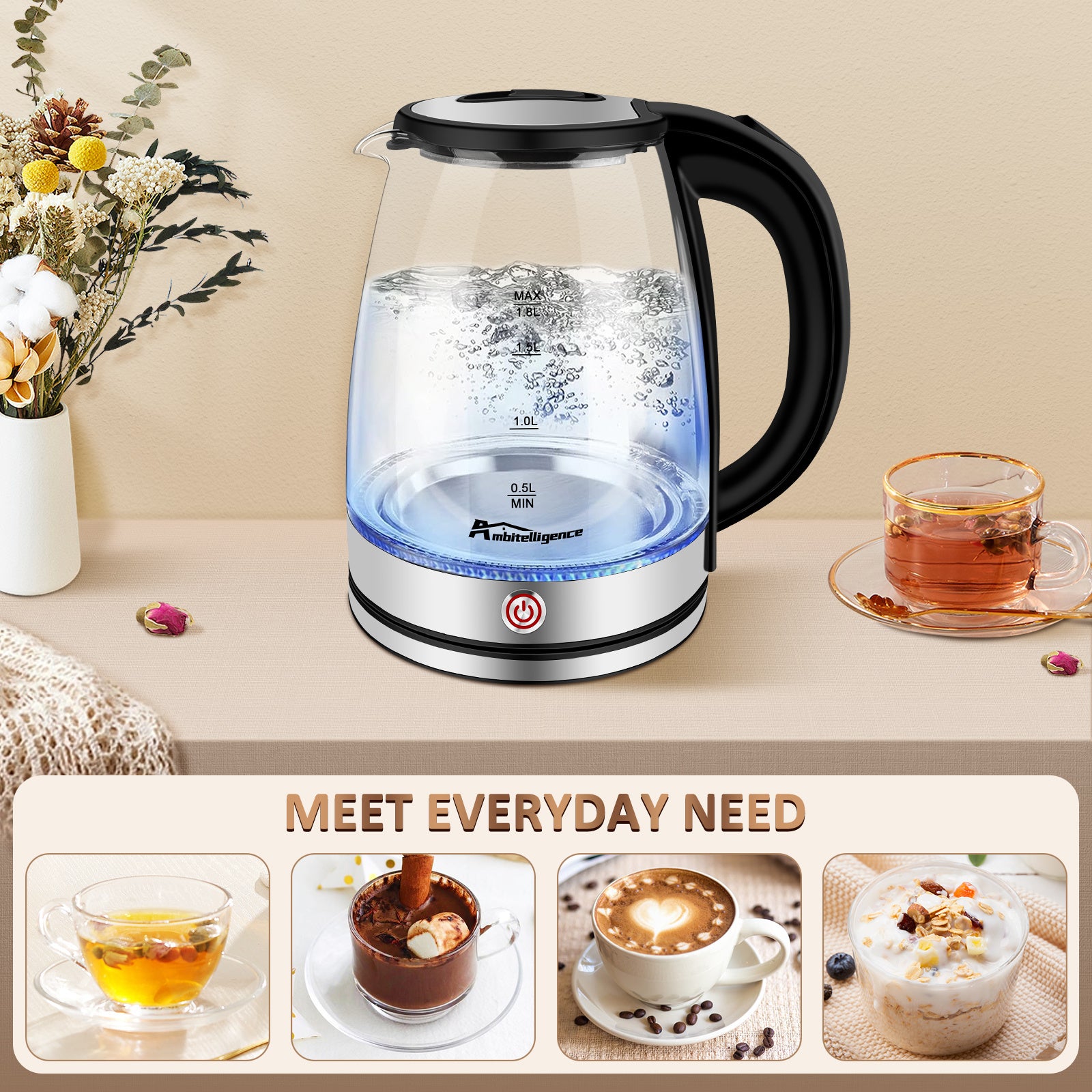 Electric Kettle With LED Light